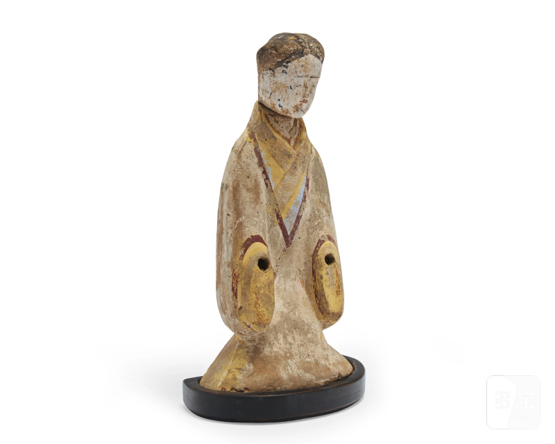 漢代女俑 A large painted pottery figure-多宝古瓷宝典